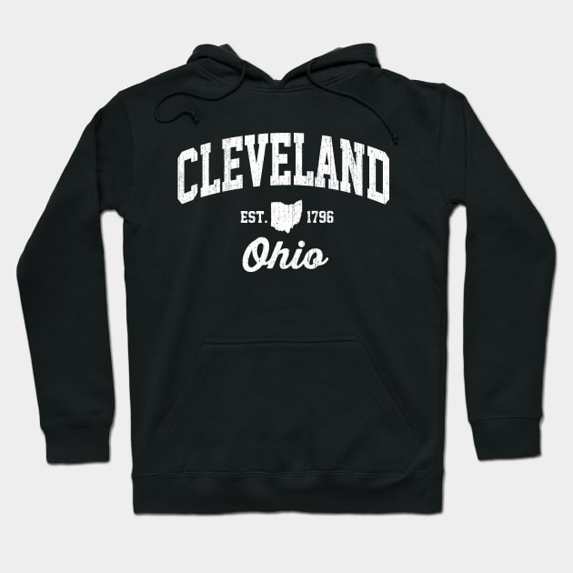 Cleveland Ohio Vintage Athletic Sports Distressed Hoodie by DetourShirts